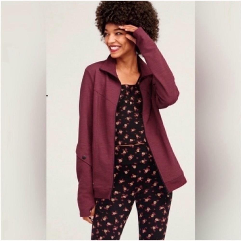 Cabi Burgundy Long Sleeve Full Zip Activewear 4122 Training Jacket size XL